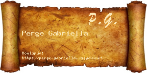 Perge Gabriella névjegykártya